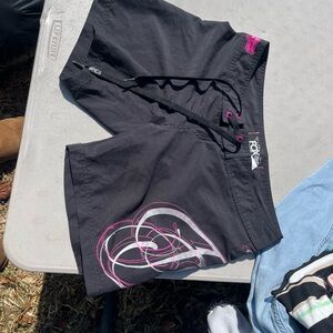 Fox Black Women's Board/Surf Shorts with Pink & Gray Accents